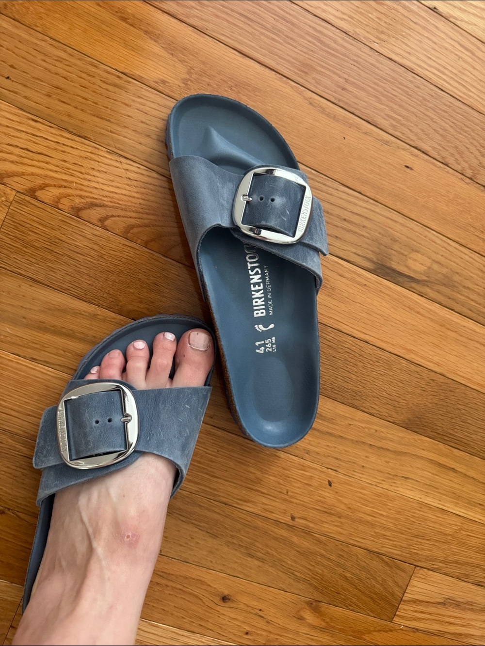 Birkenstock Women's Madrid Buckle Sandals in Slate Blue